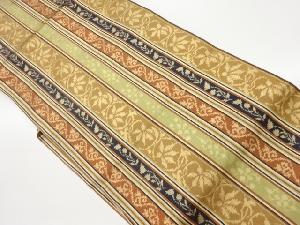 縞に花唐草模様織出し名古屋帯